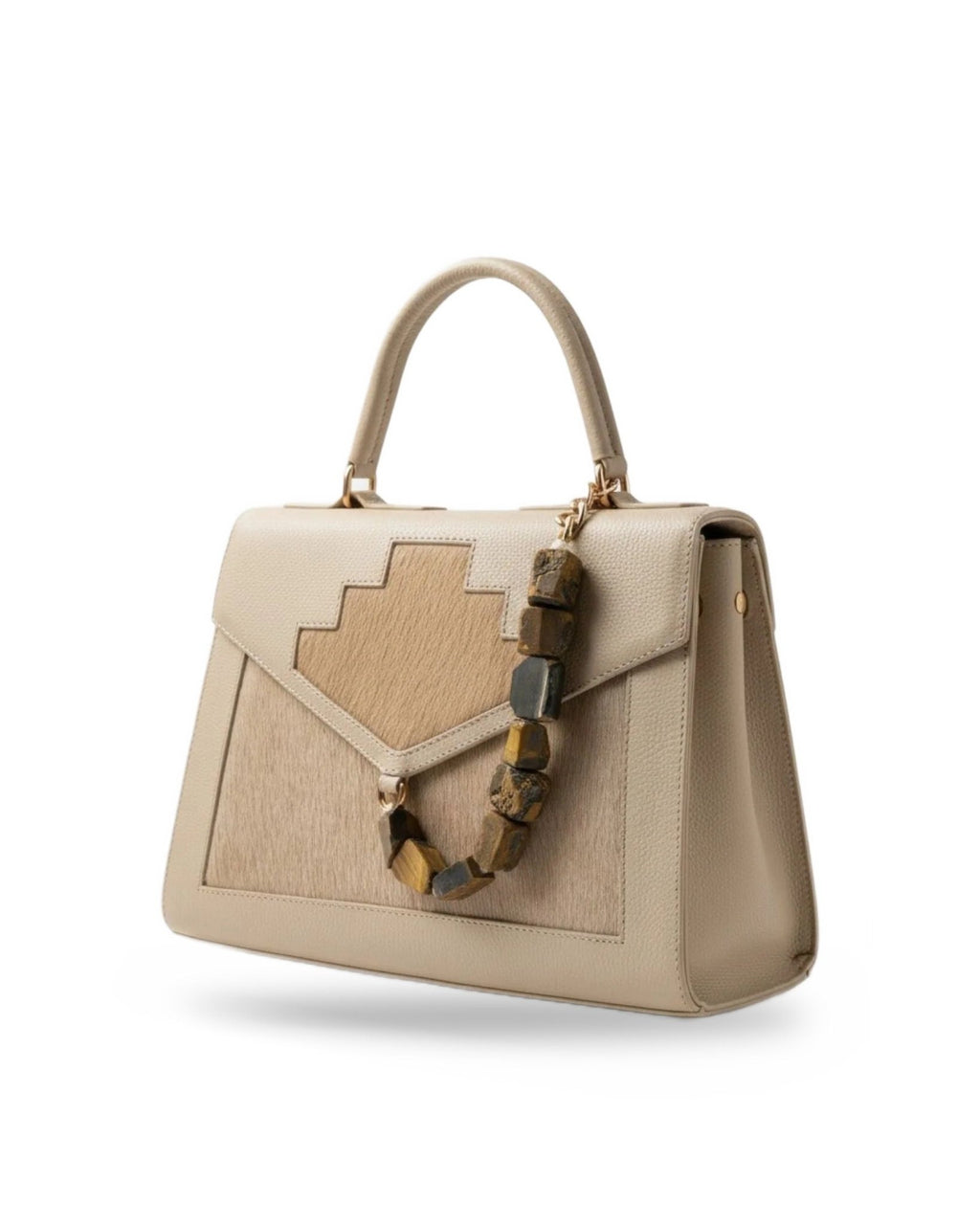 Cartera Kallpa Beige — Cuero animal print, hecho a mano en Lima - Quranteby