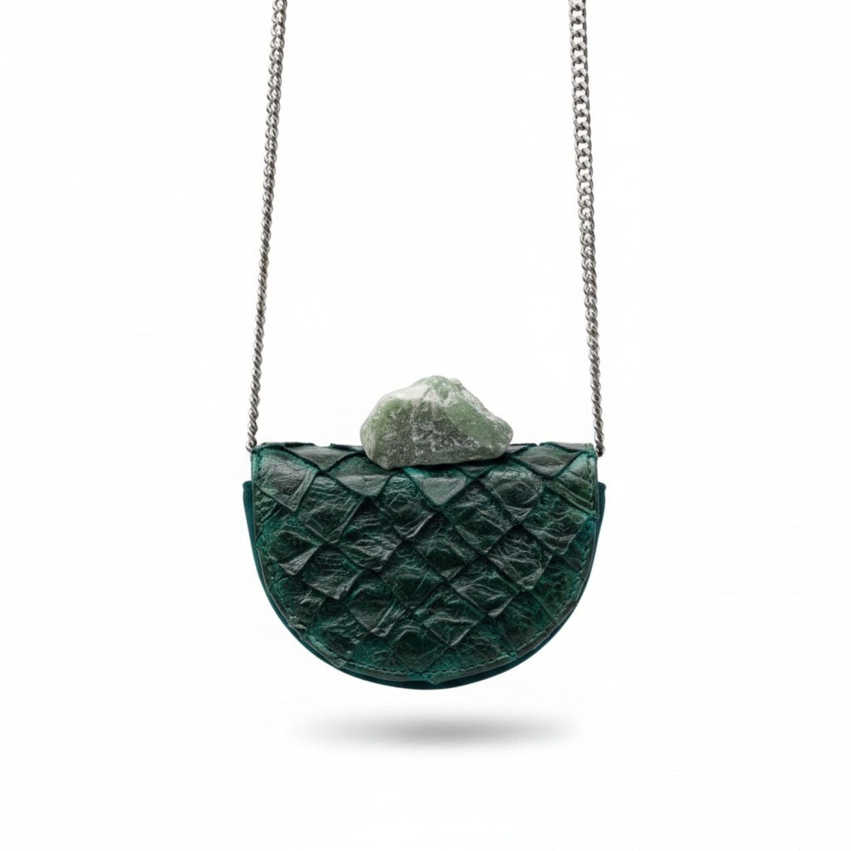 Cartera Killa Verde — Cuero de paiche, hecho a mano en Lima - Quranteby