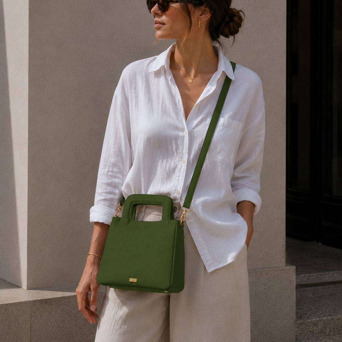 Cartera Nova Verde — Caucho natural de shiringa, hecho a mano en Perú - Quranteby