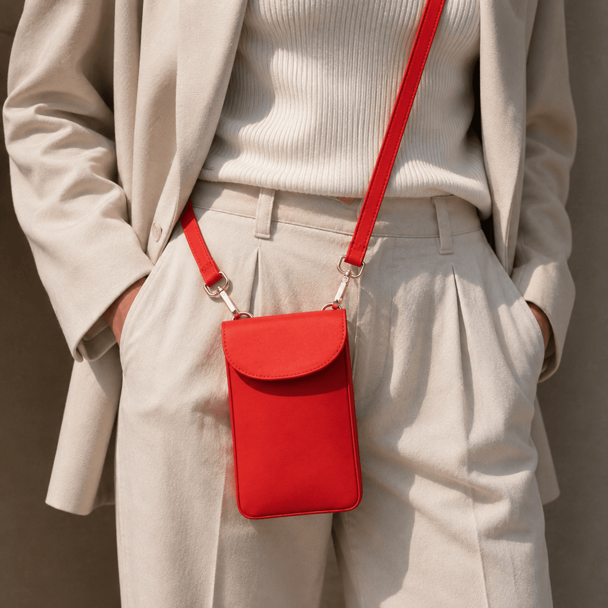 Crossbody Halo Roja — Crossbody de biocuero, hecho a mano en Perú - Quranteby