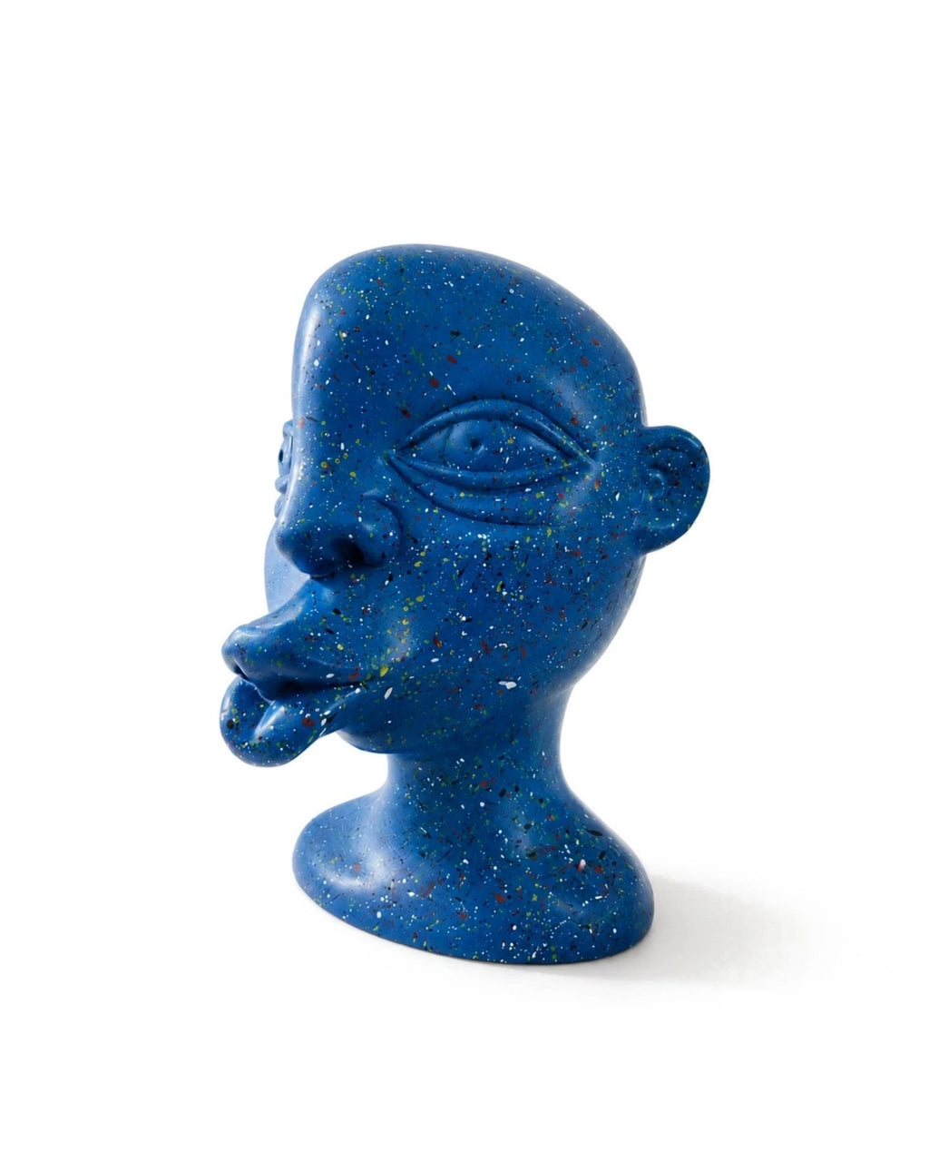 Escultura Kiss Kiss Azul Intervenido — Cerámica pintada a mano, Perú - Quranteby