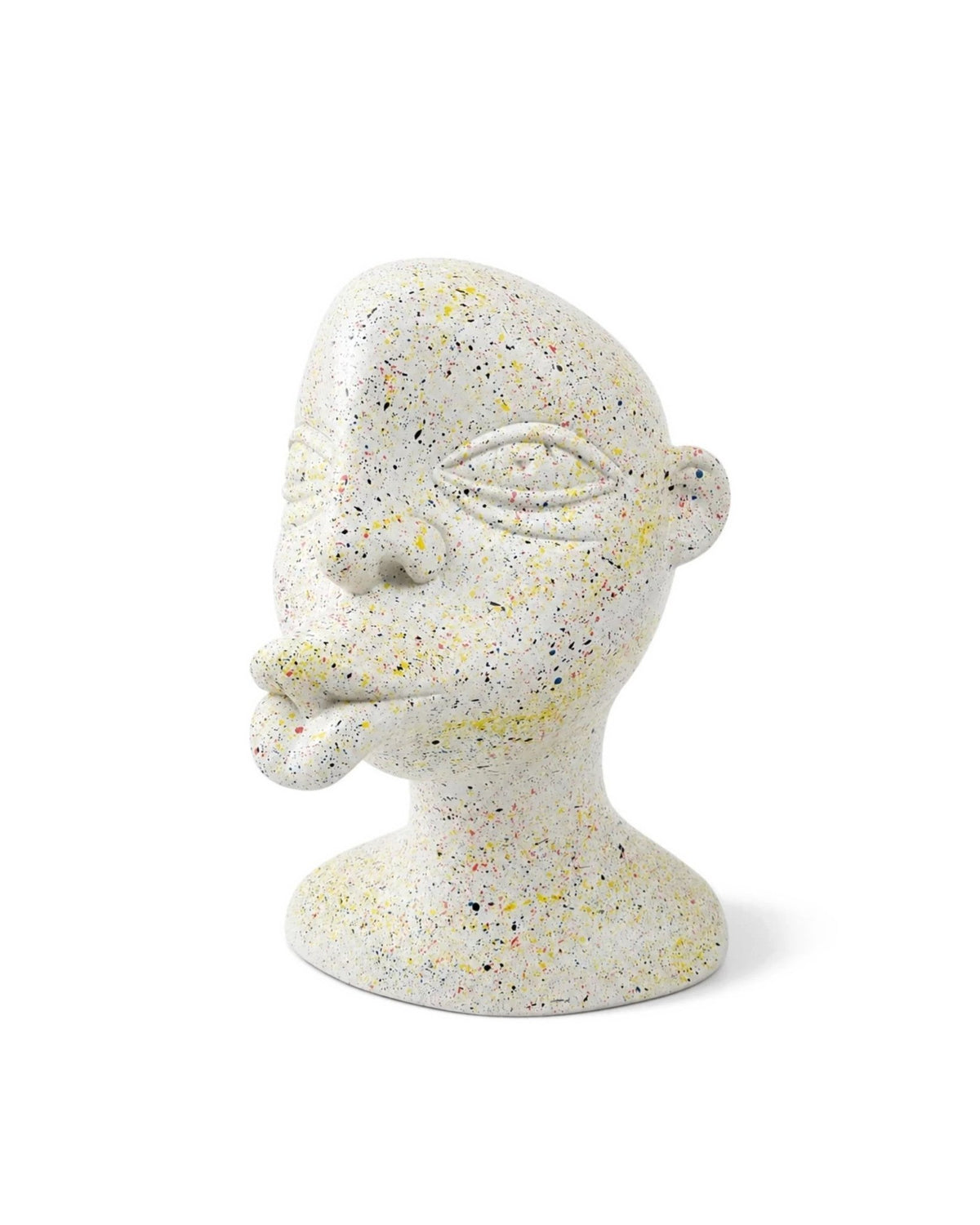 Escultura Kiss Kiss Blanco Intervenido — Cerámica pintada a mano, Perú - Quranteby