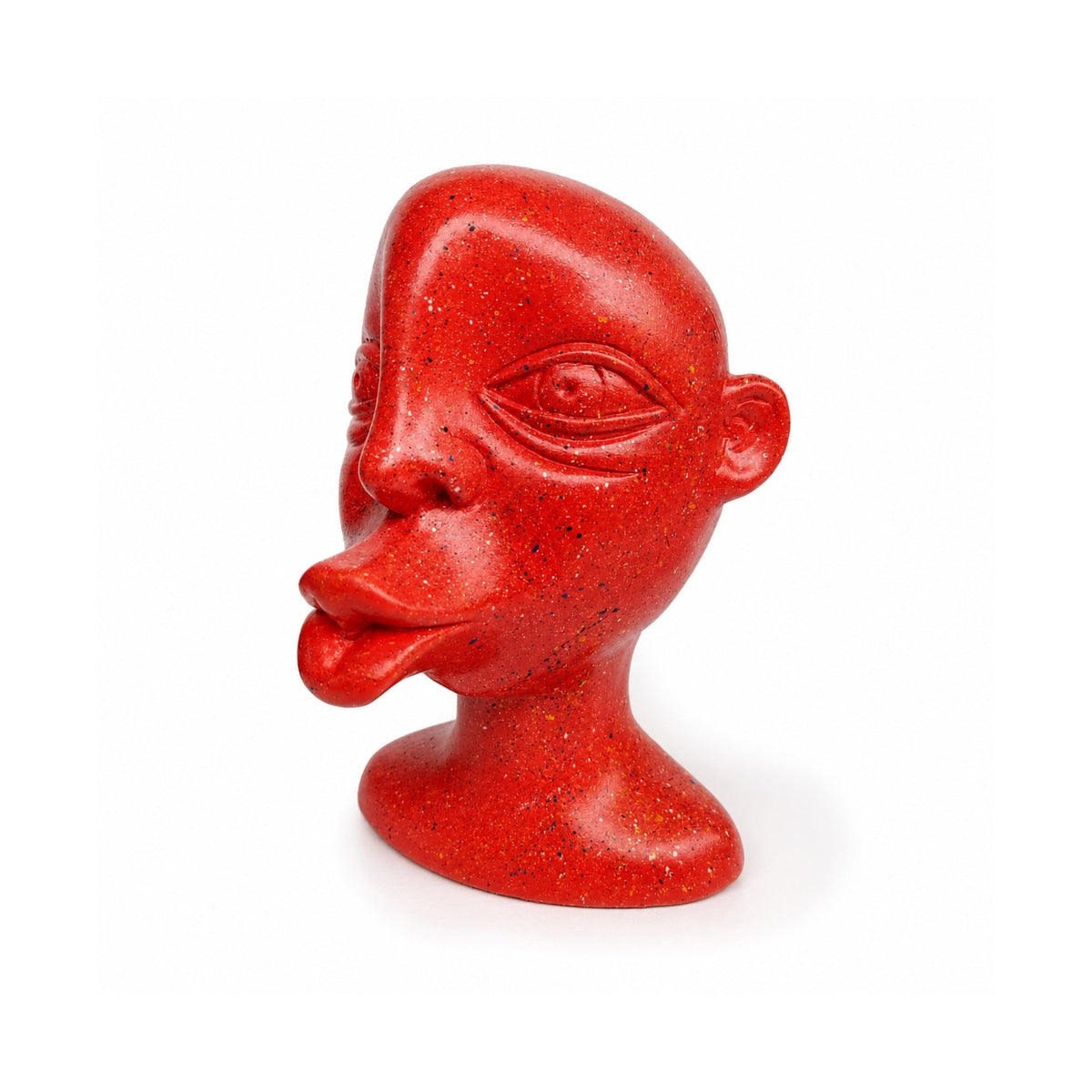 Escultura Kiss Kiss Rojo Intervenido — Cerámica pintada a mano, Perú - Quranteby