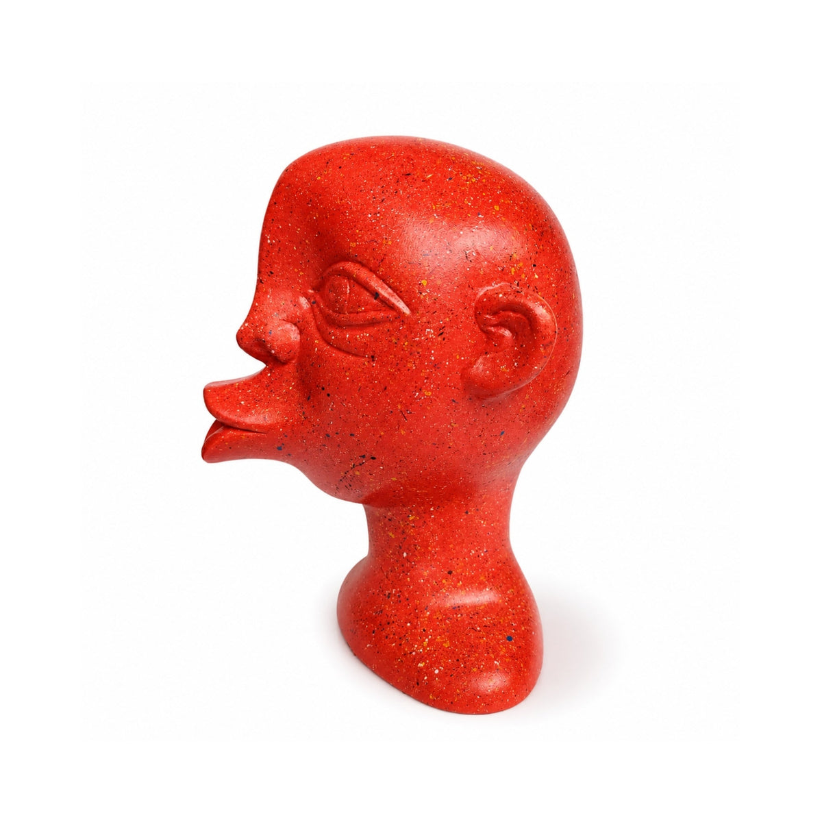 Escultura Kiss Kiss Rojo Intervenido — Cerámica pintada a mano, Perú - Quranteby