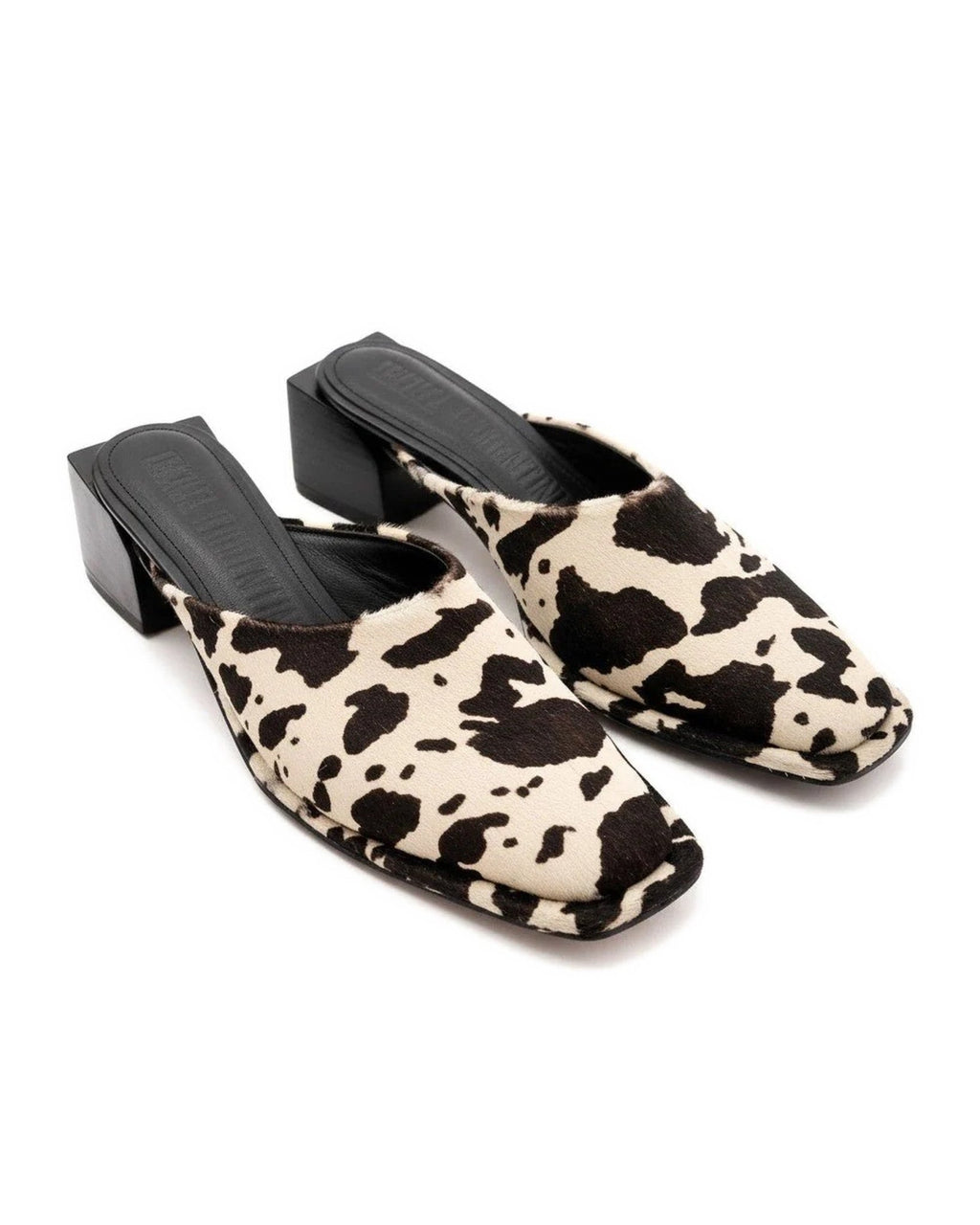 Mule Grecia Blanco y Negro — Cuero animal print, hecho a mano en Lima - Quranteby