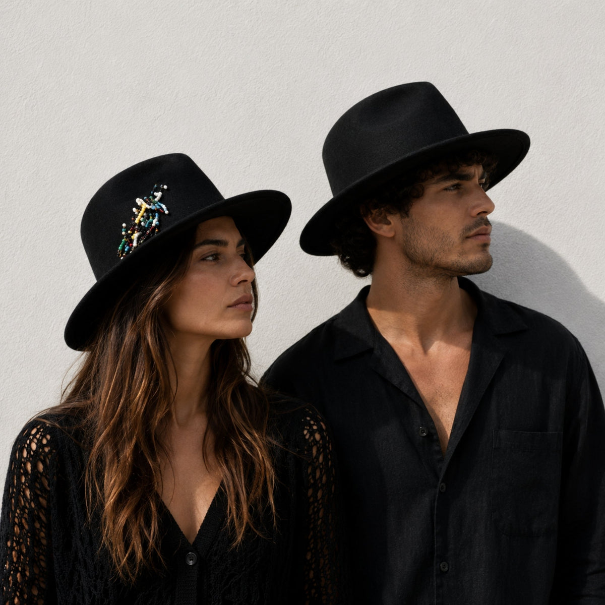 Sombrero Bloom Hat Negro — Artesanal de lana, Perú - Quranteby