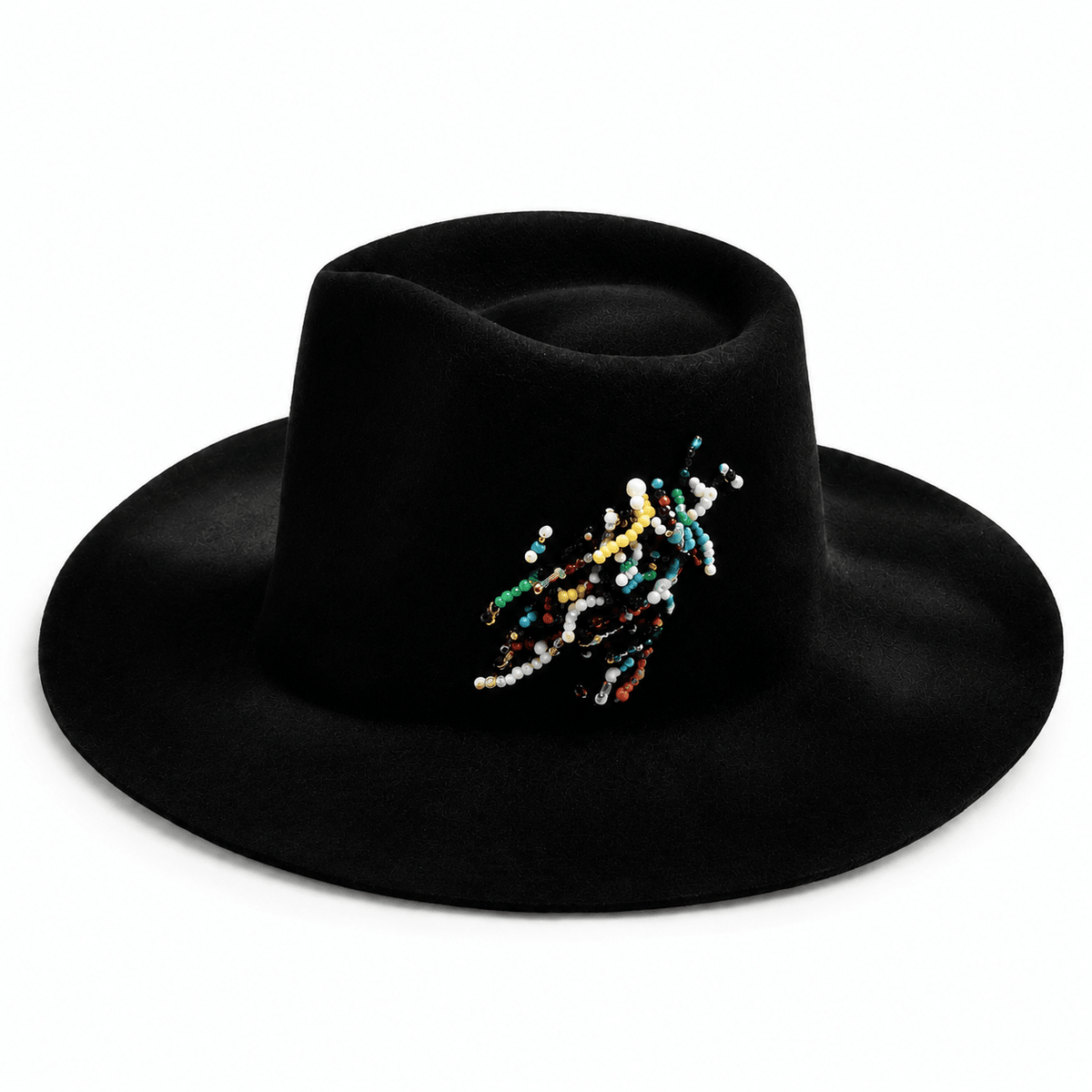 Sombrero Bloom Hat Negro — Artesanal de lana, Perú - Quranteby