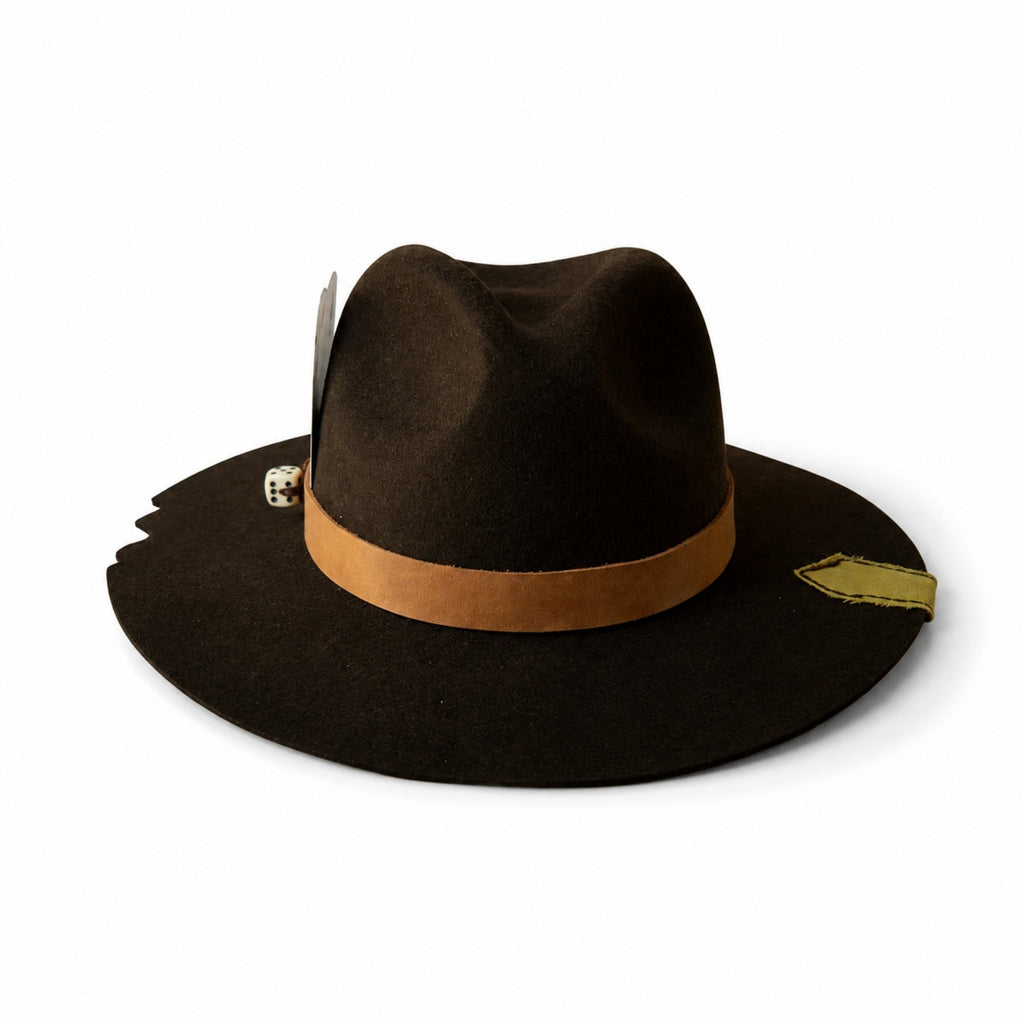 Sombrero Juego Hat Marrón — Artesanal de lana, Perú - Quranteby
