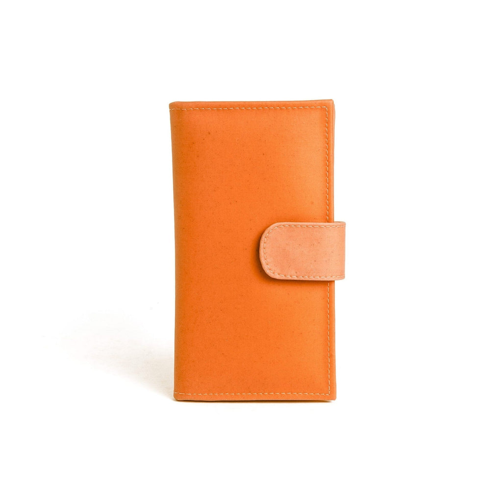 Tarjetero Reflejo Naranja — Biocuero de uva y cacao, hecho a mano en Perú - Quranteby